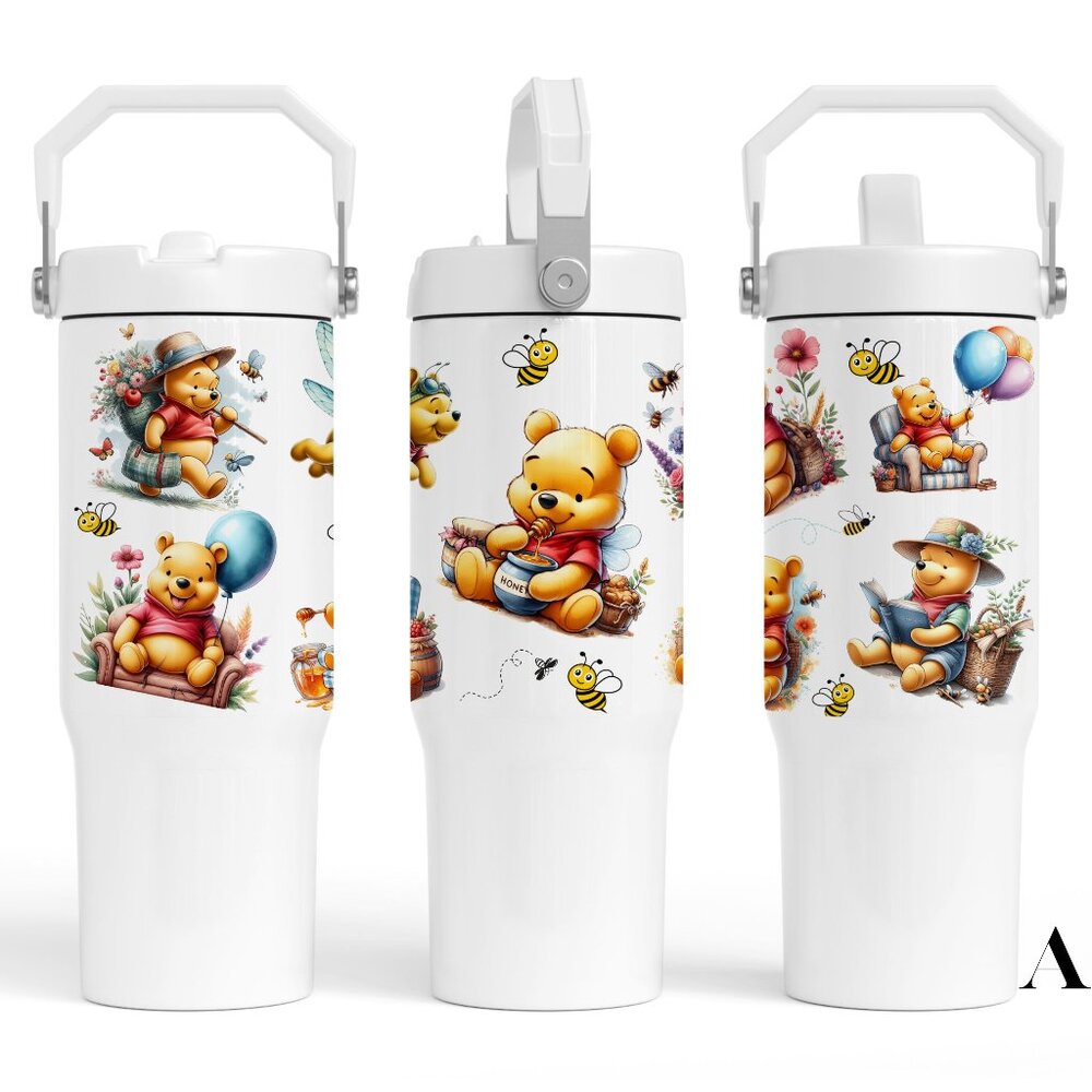Disney Winnie the Pooh Tiger Piglet Eeyoredonkey 30oz Tumbler Flip Straw Birthda